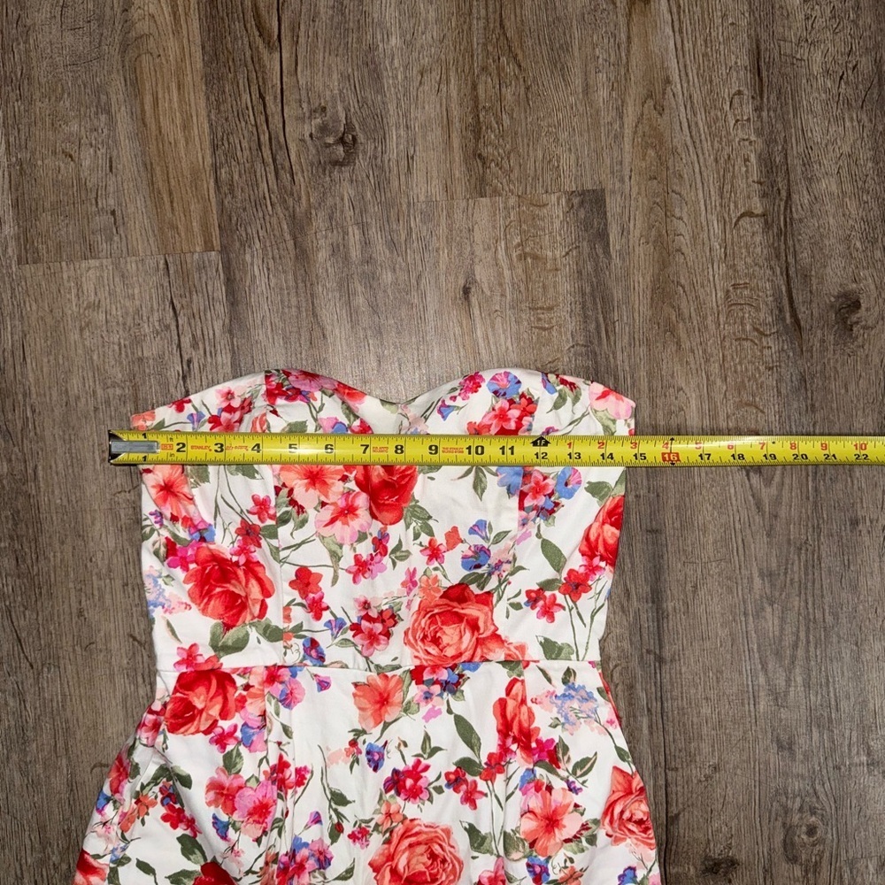 Alya • Strapless Floral Princess Neckline Midi Dress - Picture 6 of 16